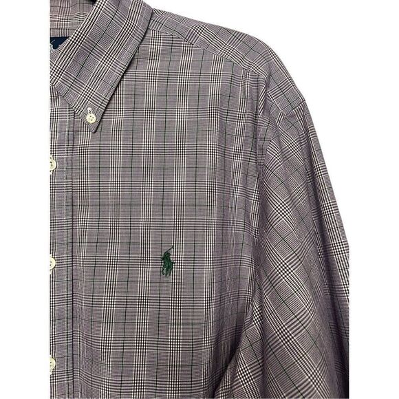 Polo Ralph Lauren Men’s Large 16 1/2 Classic Fit Button Down Shirt Purple Plaid - Picture 2 of 6